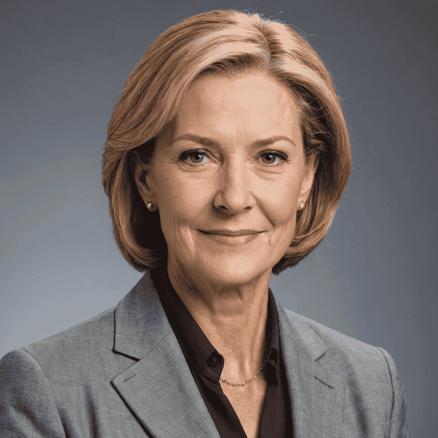 Headshot of a senior financial advisor at RetirementStratic, a friendly-looking woman in her 40s wearing a business suit